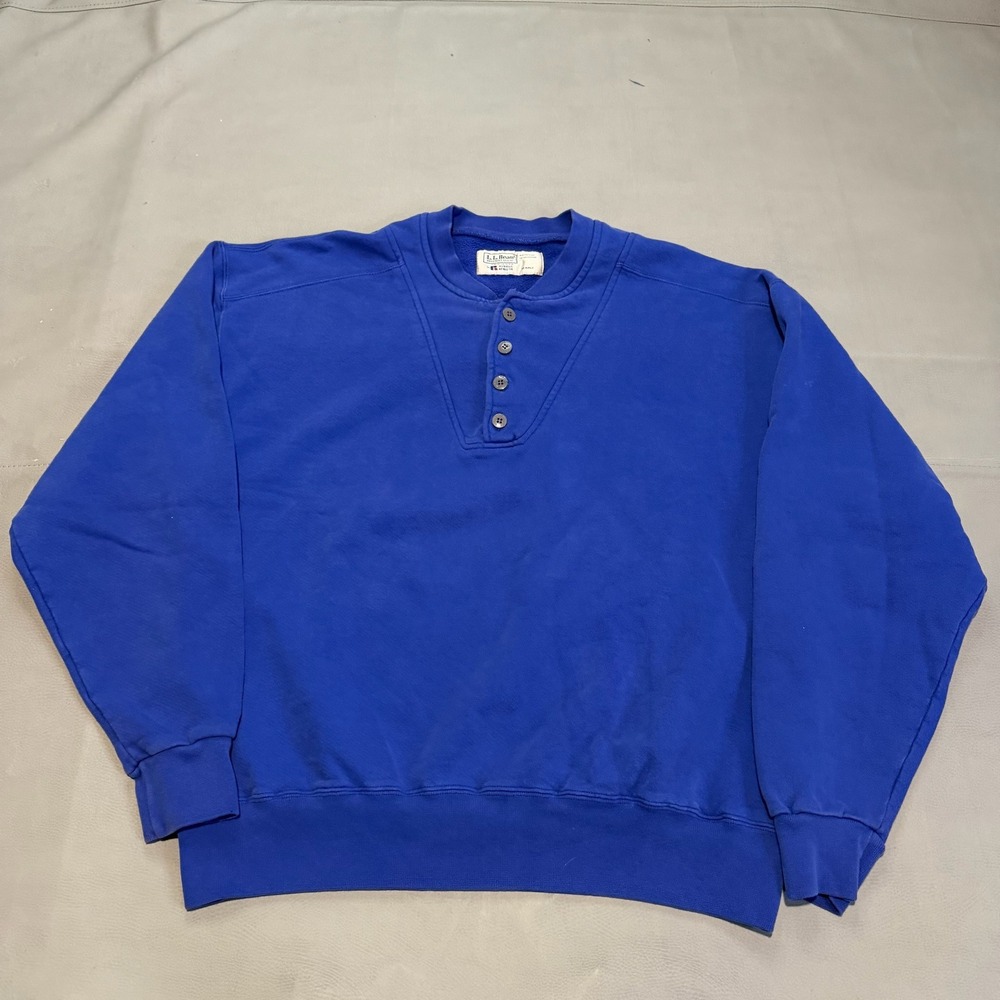 VTG 90s‎ LL Bean x Russell Henley Sweatshirt Men XL Blue USA Minimal-XL-6337